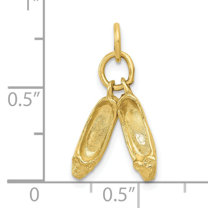 10K Yellow Gold Ballet Slippers Charm