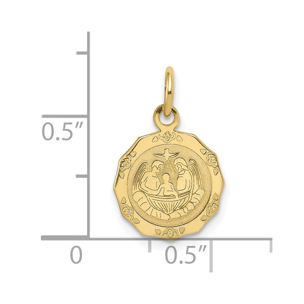 10K Yellow Gold Baptism Recuerdo del Bautismo on Reverse Charm