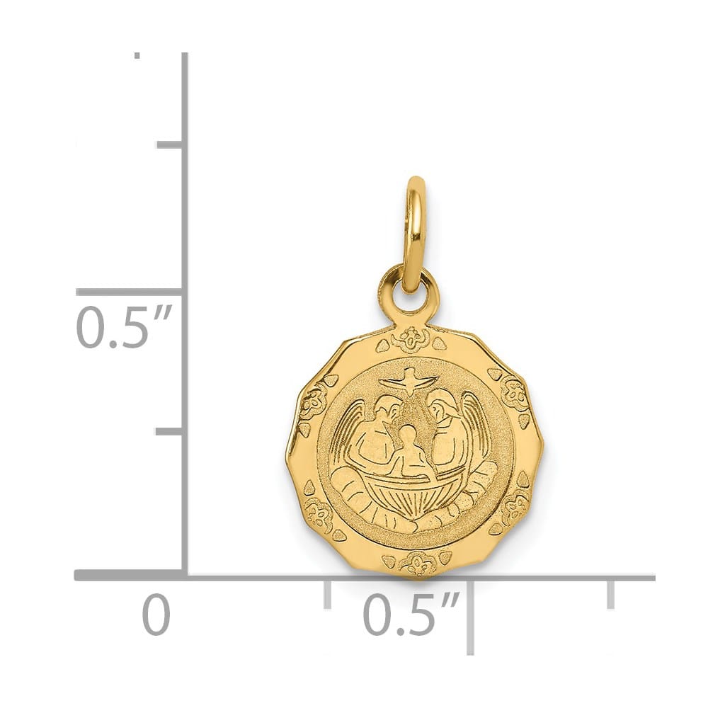 10K Yellow Gold Baptism Recuerdo del Bautismo on Reverse Charm