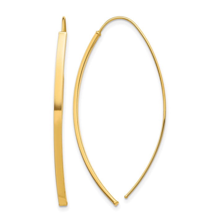 10k Yellow Gold Bar Dangle Threader Earrings