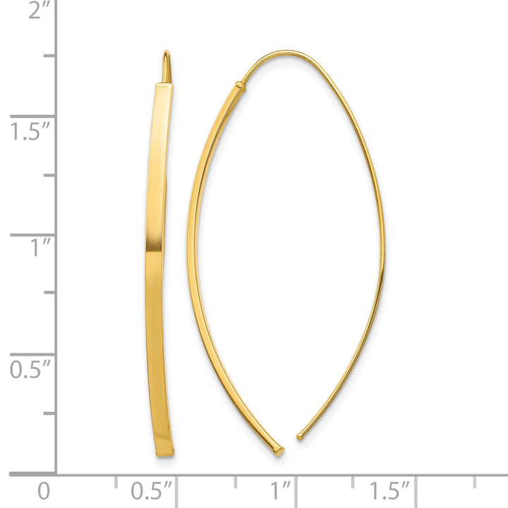10k Yellow Gold Bar Dangle Threader Earrings