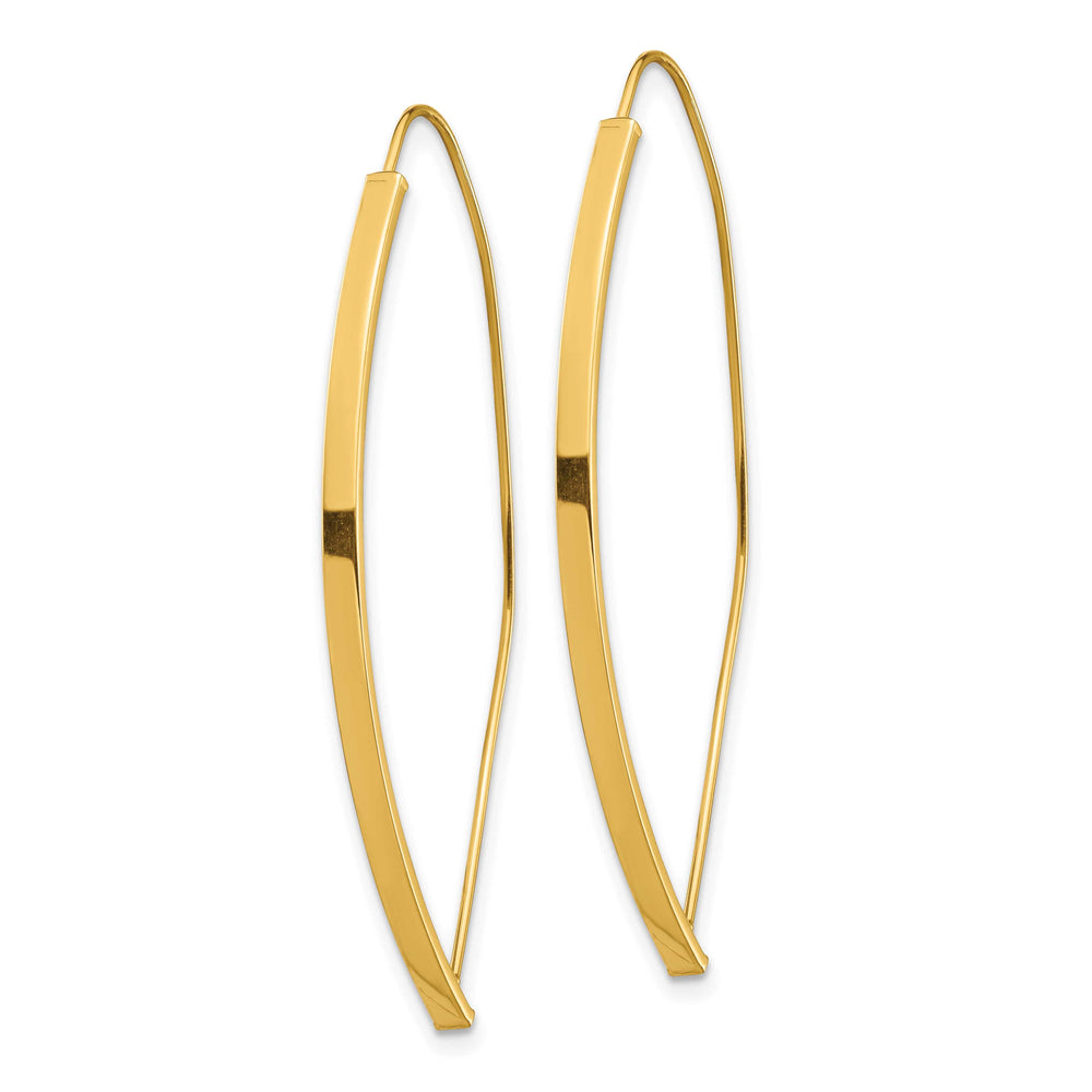 10k Yellow Gold Bar Dangle Threader Earrings