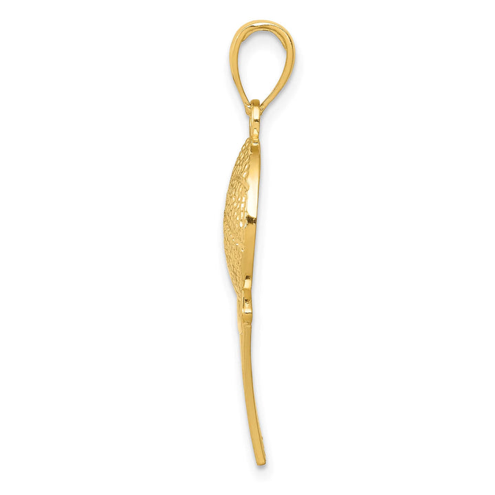 10K Yellow Gold Basketball and Net Pendant