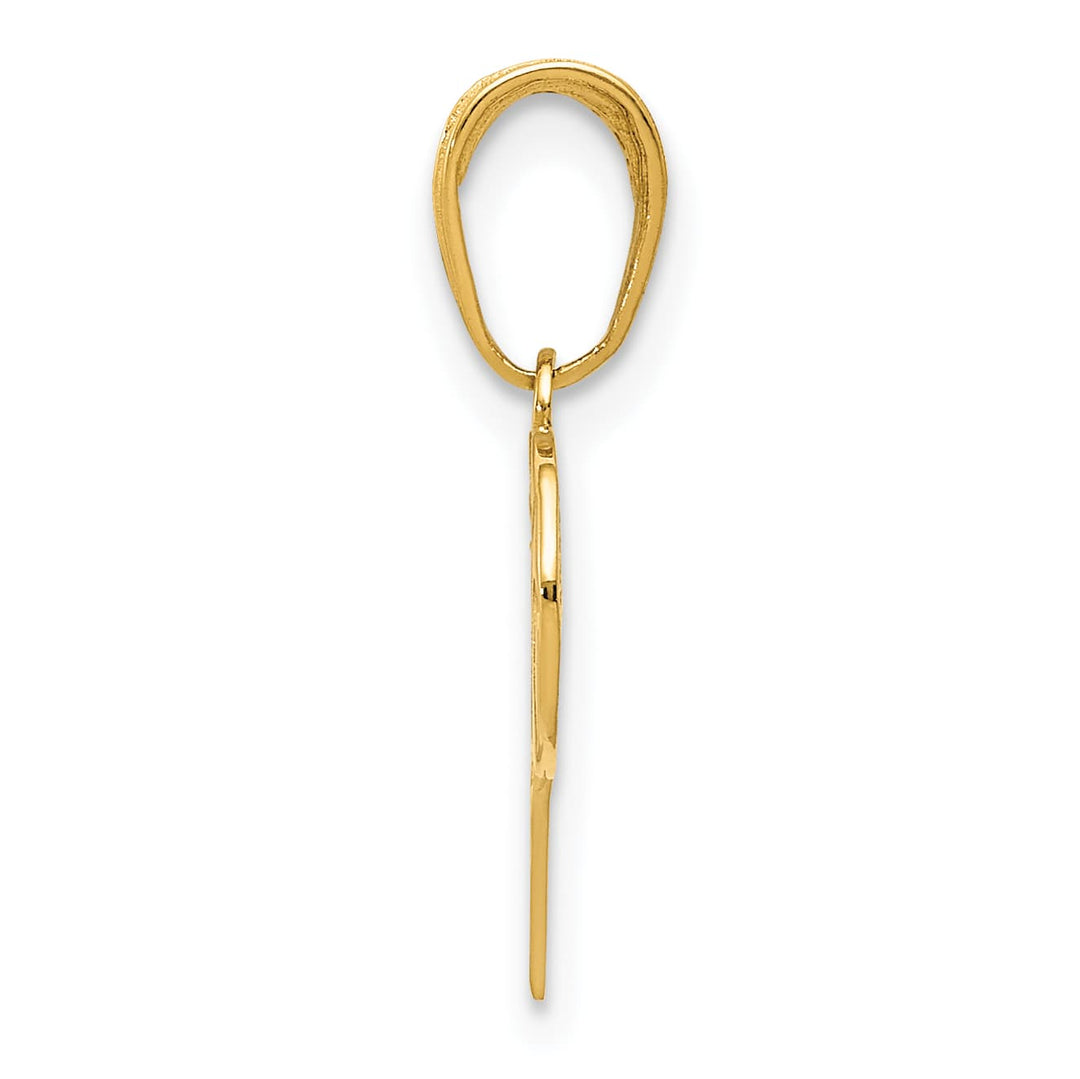 10K Yellow Gold Basketball Hoop And Ball Pendant