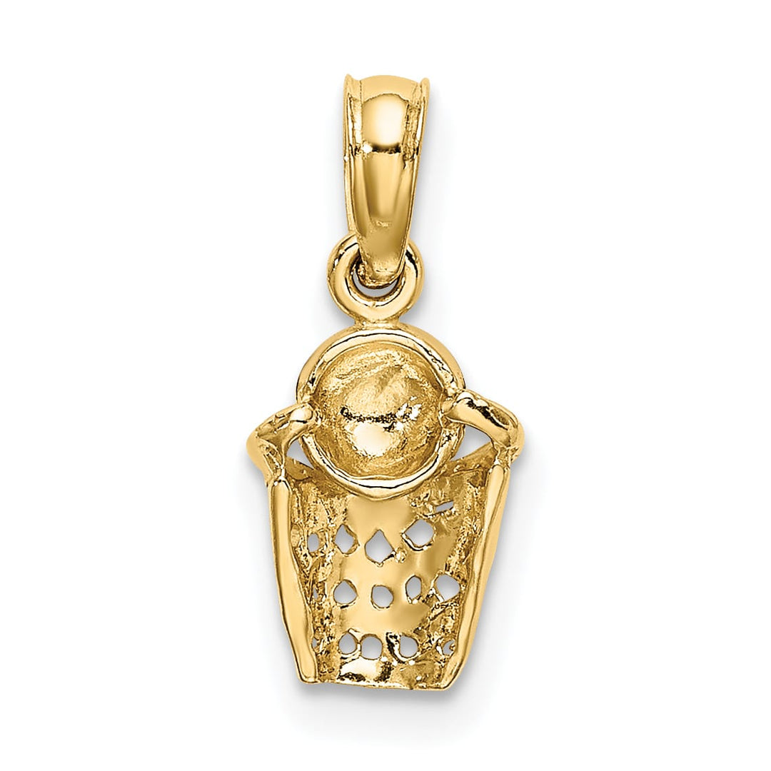 10K Yellow Gold Basketball with Net Charm
