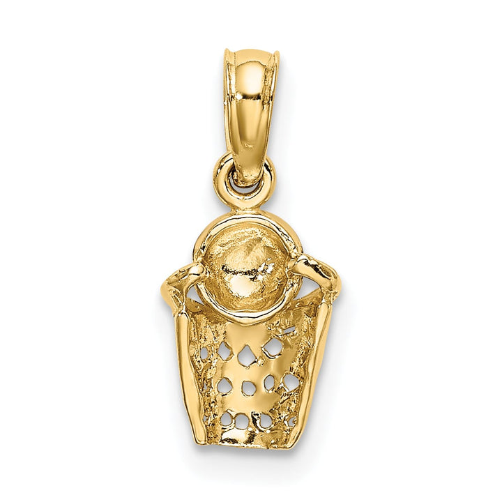 10K Yellow Gold Basketball with Net Charm
