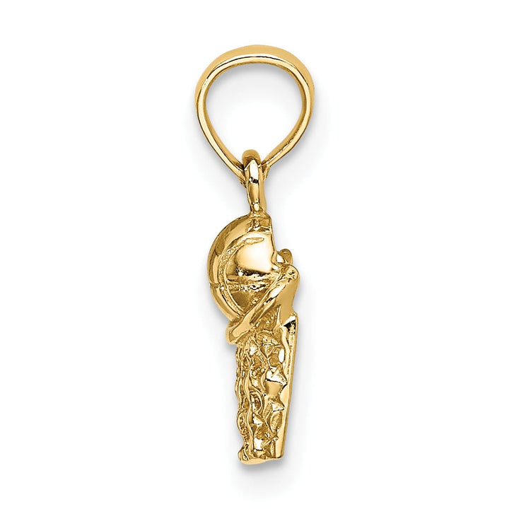 10K Yellow Gold Basketball with Net Charm
