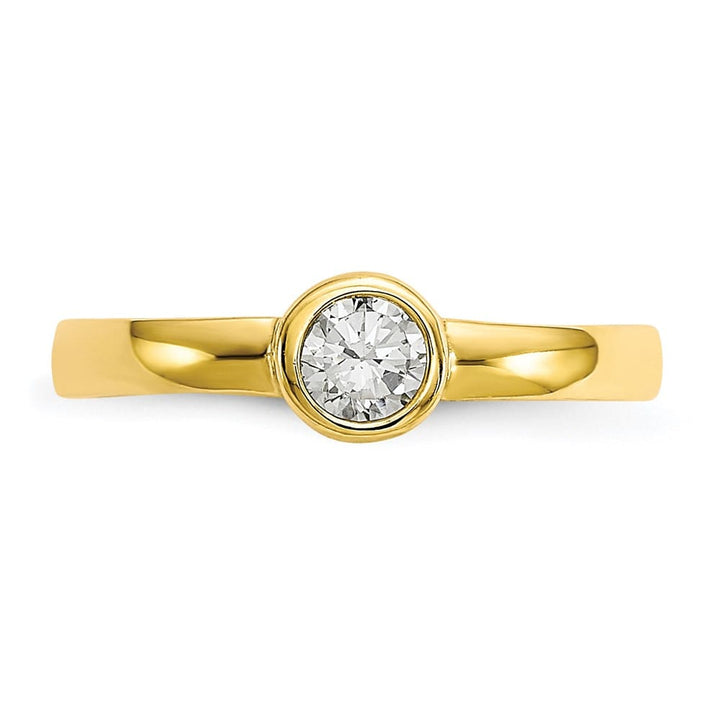 10k Yellow Gold Bezel-set 3mm Round Clear CZ Toe Ring