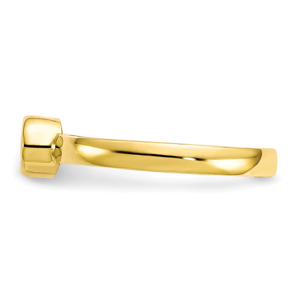 10k Yellow Gold Bezel-set 3mm Round Clear CZ Toe Ring