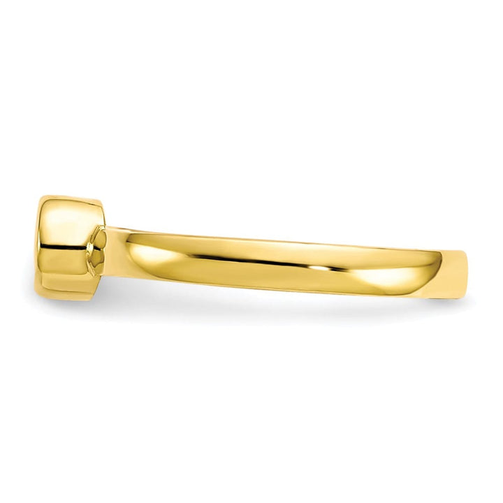 10k Yellow Gold Bezel-set 3mm Round Clear CZ Toe Ring