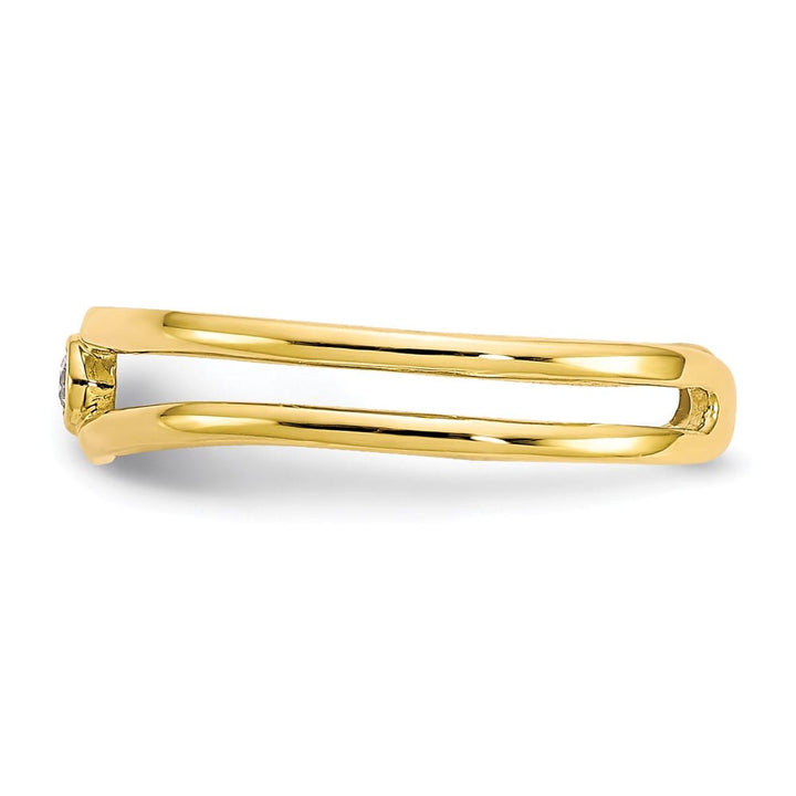 10k Yellow Gold Bezel-set Clear CZ Toe Ring