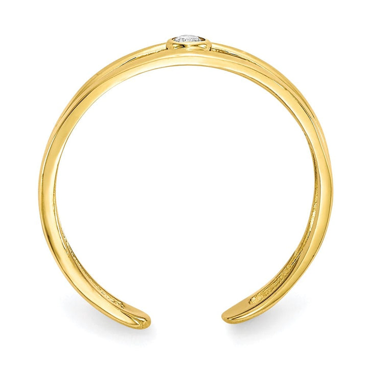 10k Yellow Gold Bezel-set Clear CZ Toe Ring