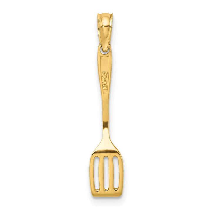 10K Yellow Gold Black Enameled 3-D Spatula Charm