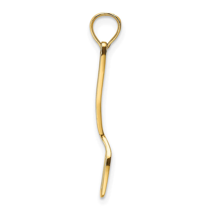 10K Yellow Gold Black Enameled 3-D Spatula Charm