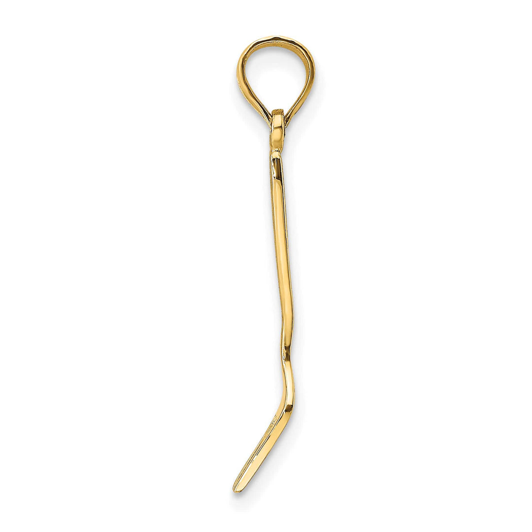 10K Yellow Gold Black Enameled 3-D Table Fork Charm
