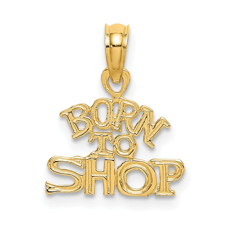 10K Yellow Gold Born To Shop Charm