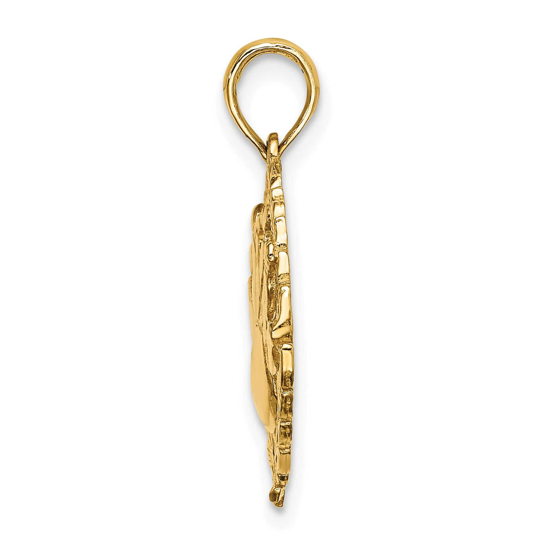 10K Yellow Gold Bowling Story in Wreath Charm