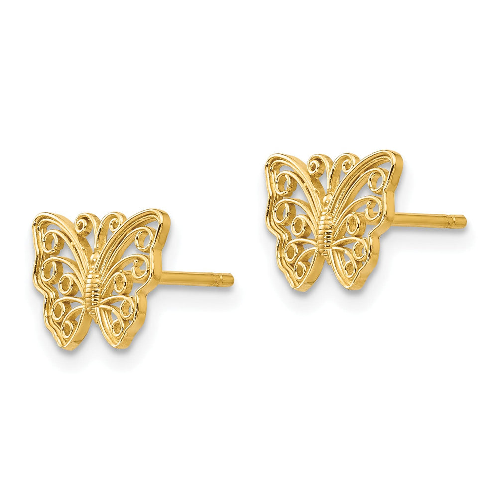 10k Yellow Gold Butterfly Post Earrings