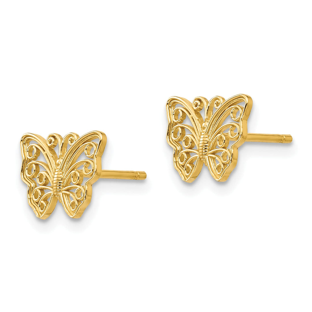 10k Yellow Gold Butterfly Post Earrings
