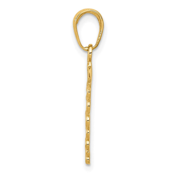 10K Yellow Gold Caduceus Pendant, Large