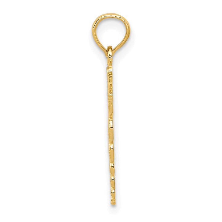 10K Yellow Gold Caduceus Pendant, Small