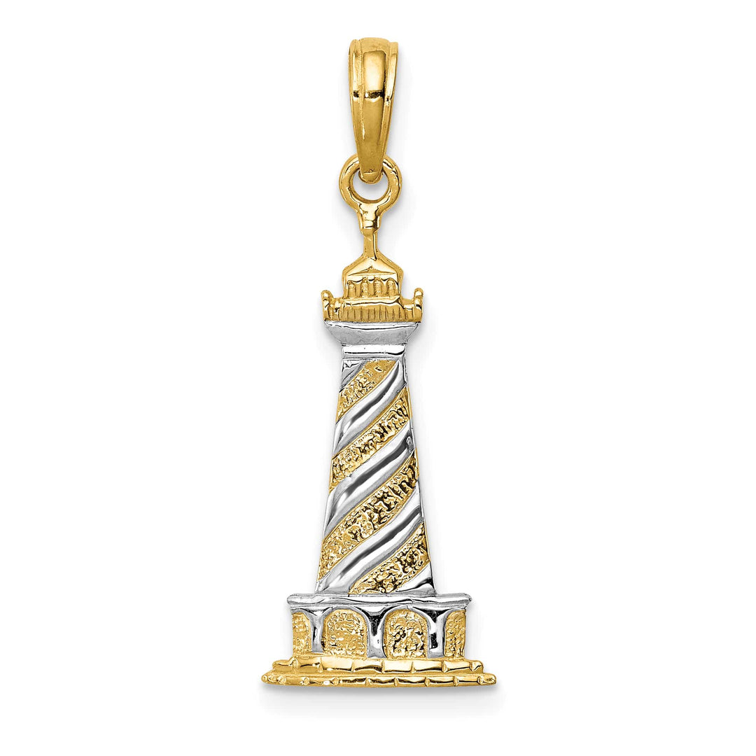 10K Yellow Gold Cape Hatteras Lighthouse Pendant