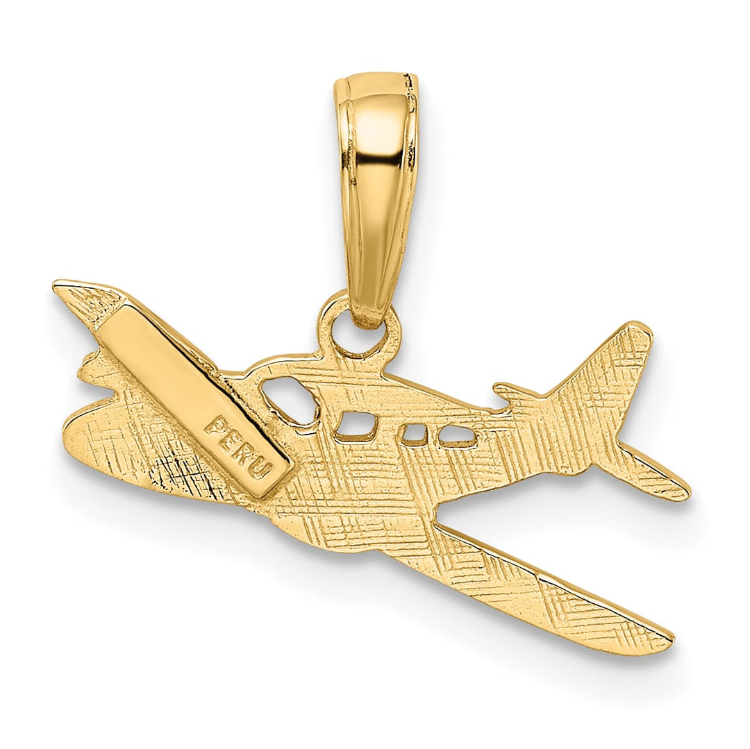 10K Yellow Gold Cessna Airplane Pendant