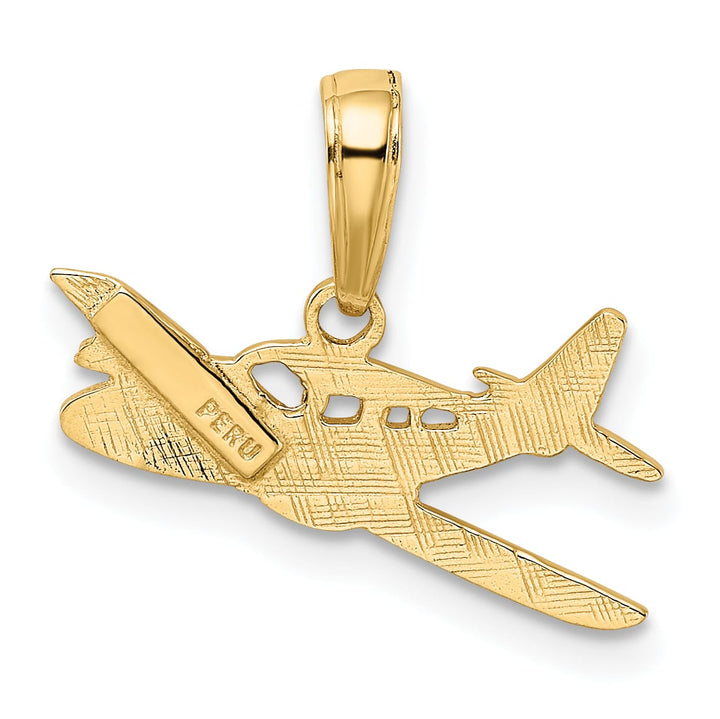 10K Yellow Gold Cessna Airplane Pendant