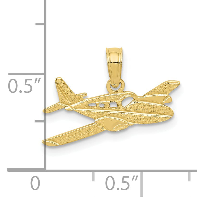 10K Yellow Gold Cessna Airplane Pendant