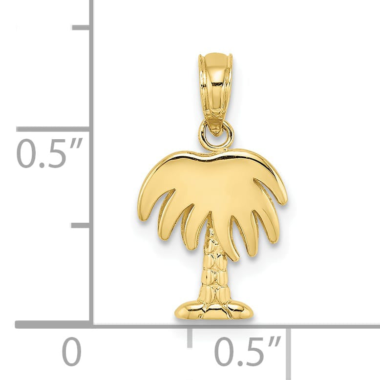 10K Yellow Gold Charleston Palm Tree Charm, 18mm