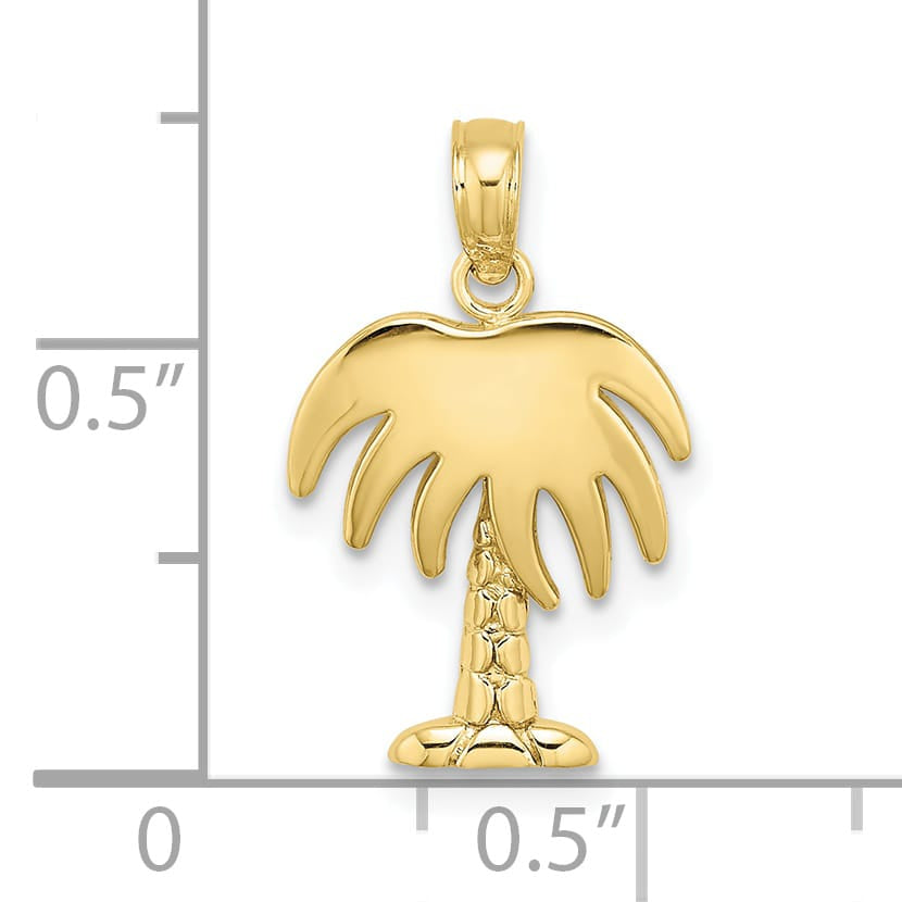 10K Yellow Gold Charleston Palm Tree Charm, 20mm