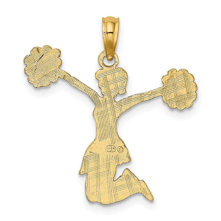 10K Yellow Gold Cheerleader Jumping with Pom-Poms Charm