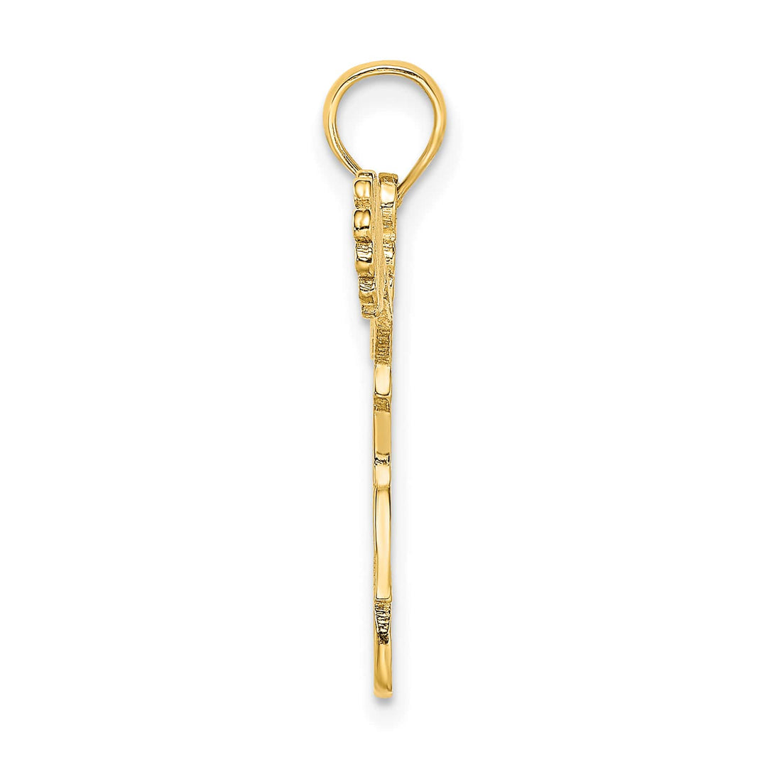 10K Yellow Gold Cheerleader Jumping with Pom-Poms Charm