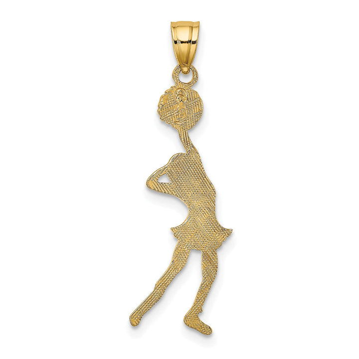 10K Yellow Gold Cheerleader with Hand on Head Pendant