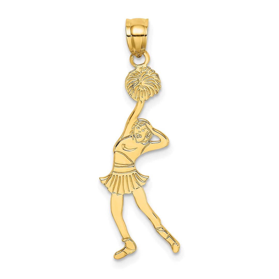 10K Yellow Gold Cheerleader with Hand on Head Pendant