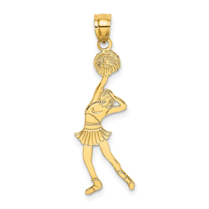 10K Yellow Gold Cheerleader with Hand on Head Pendant
