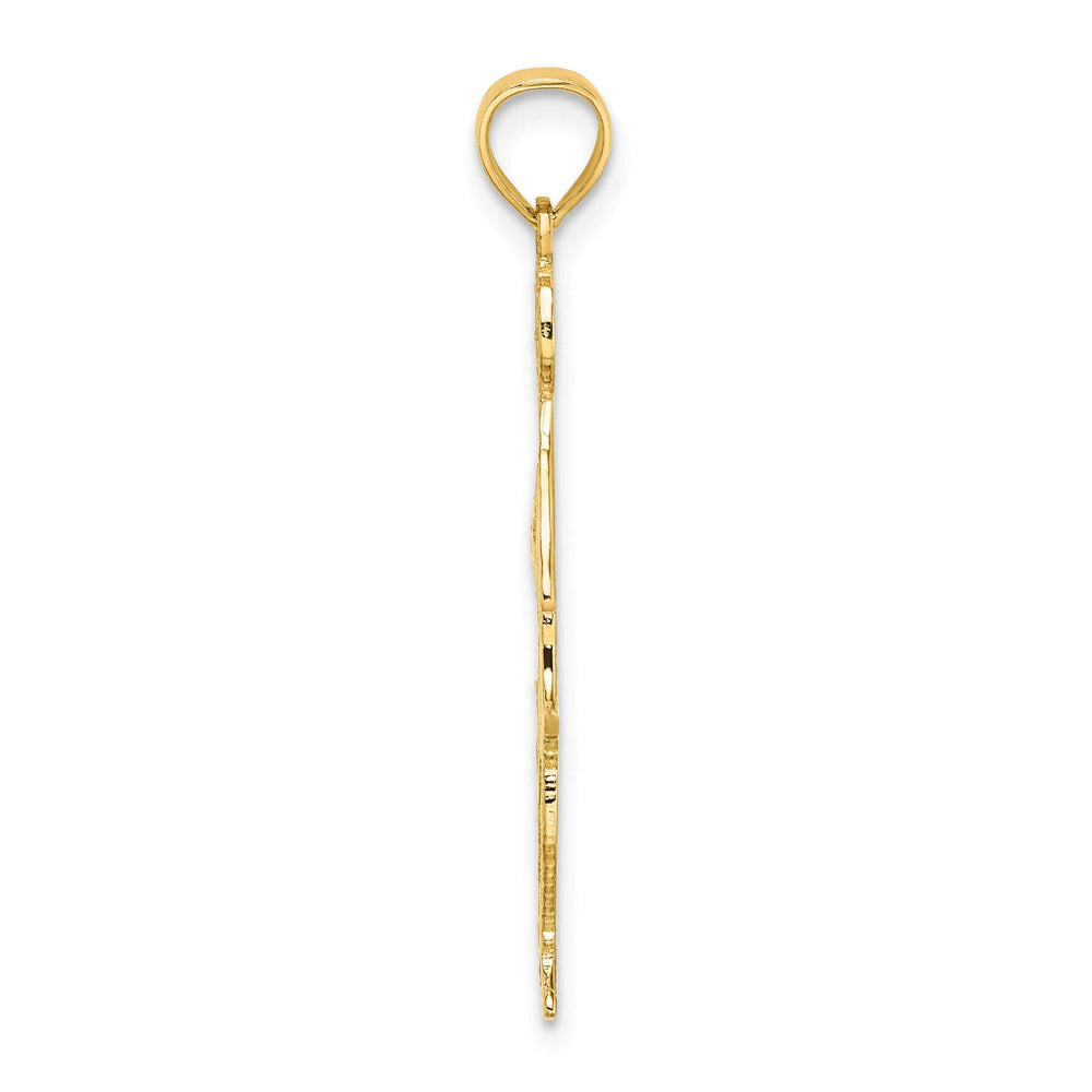 10K Yellow Gold Cheerleader with Hand on Head Pendant