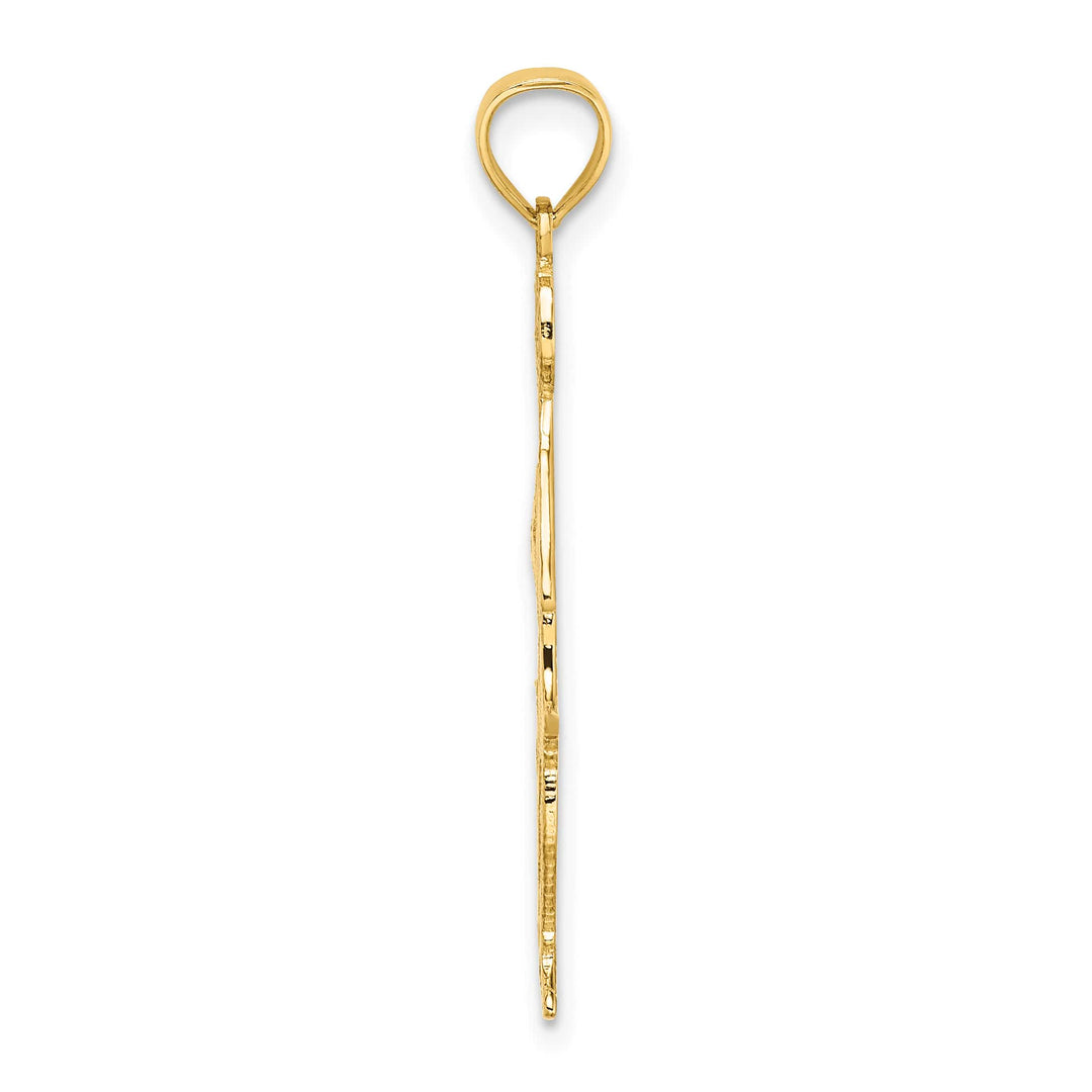 10K Yellow Gold Cheerleader with Hand on Head Pendant