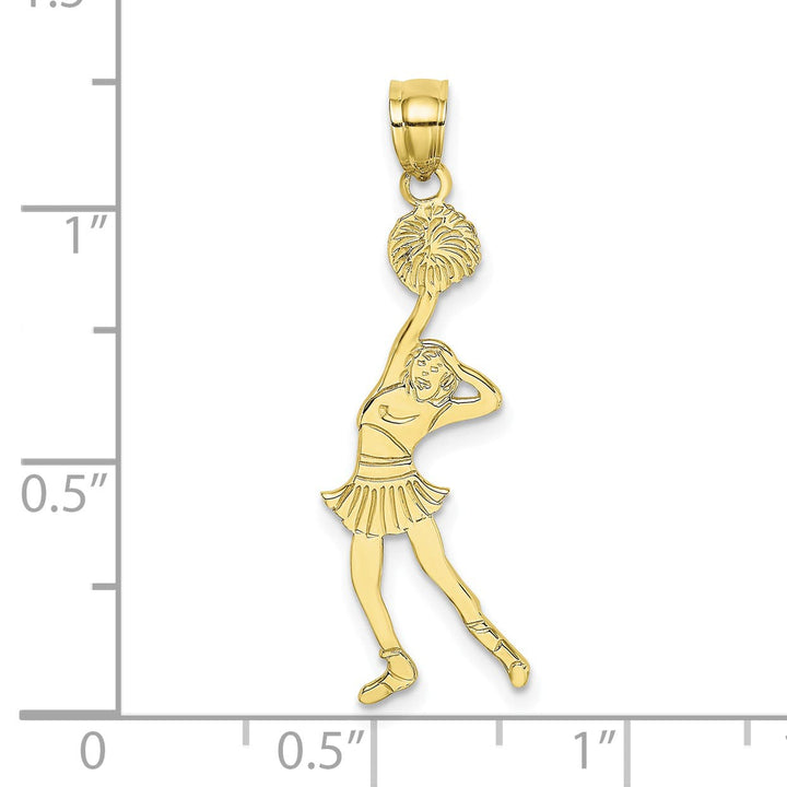 10K Yellow Gold Cheerleader with Hand on Head Pendant