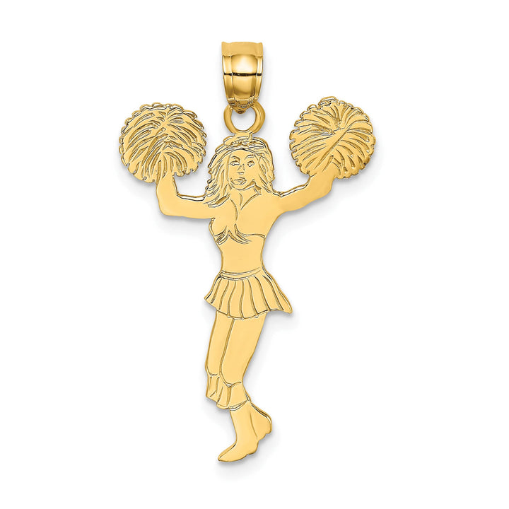 10K Yellow Gold Cheerleader with Pom-Poms Charm