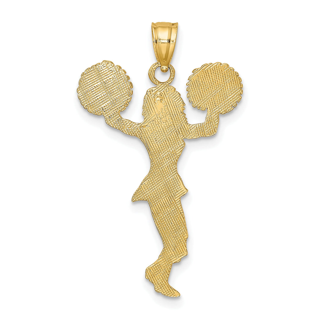 10K Yellow Gold Cheerleader with Pom-Poms Charm