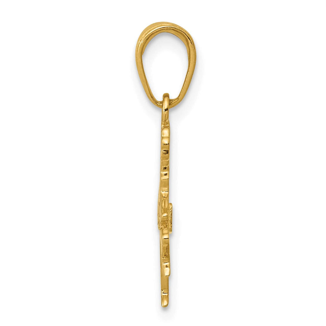 10K Yellow Gold Cheerleader with Pom-Poms Pendant, Small
