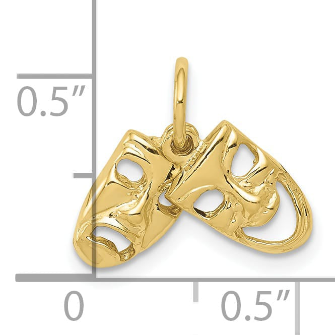 10K Yellow Gold Comedy/Tragedy Charm, Large