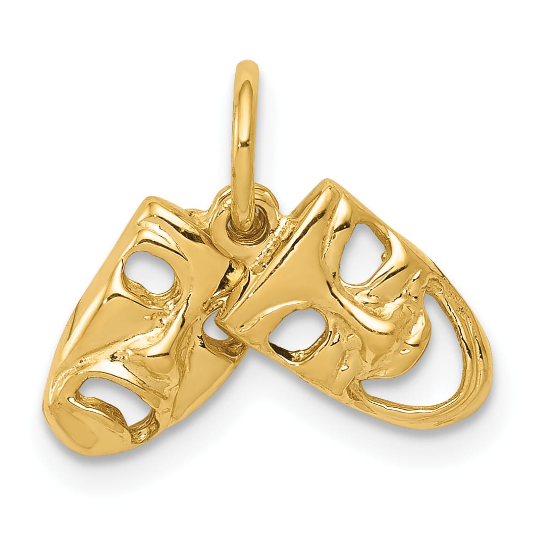 10K Yellow Gold Comedy/Tragedy Charm, Large