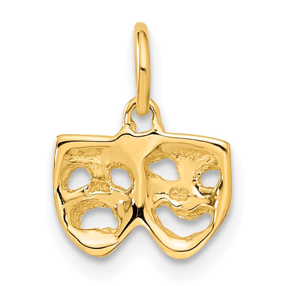 10K Yellow Gold Comedy/Tragedy Charm, Small