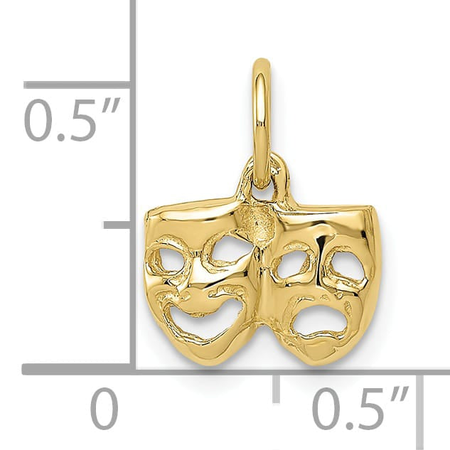 10K Yellow Gold Comedy/Tragedy Charm, Small