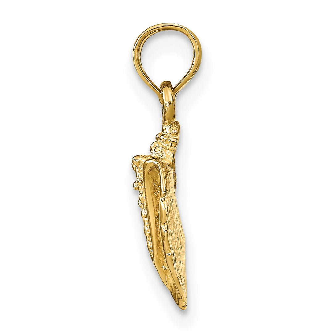 10K Yellow Gold Conch Shell Pendant, 19mm