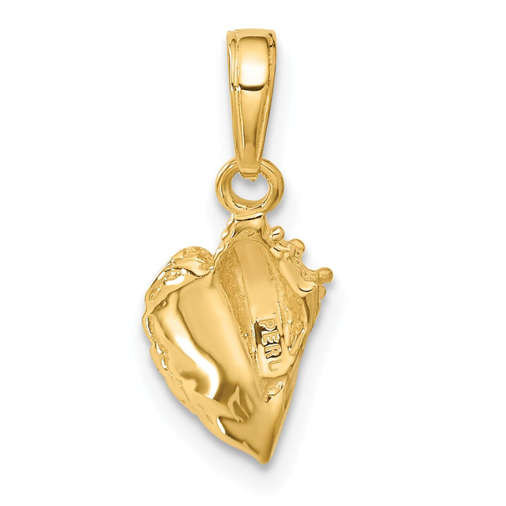 10K Yellow Gold Conch Shell Pendant, 19mm