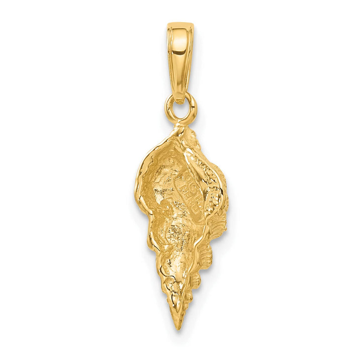 10K Yellow Gold Conch Shell Pendant, 24x9mm