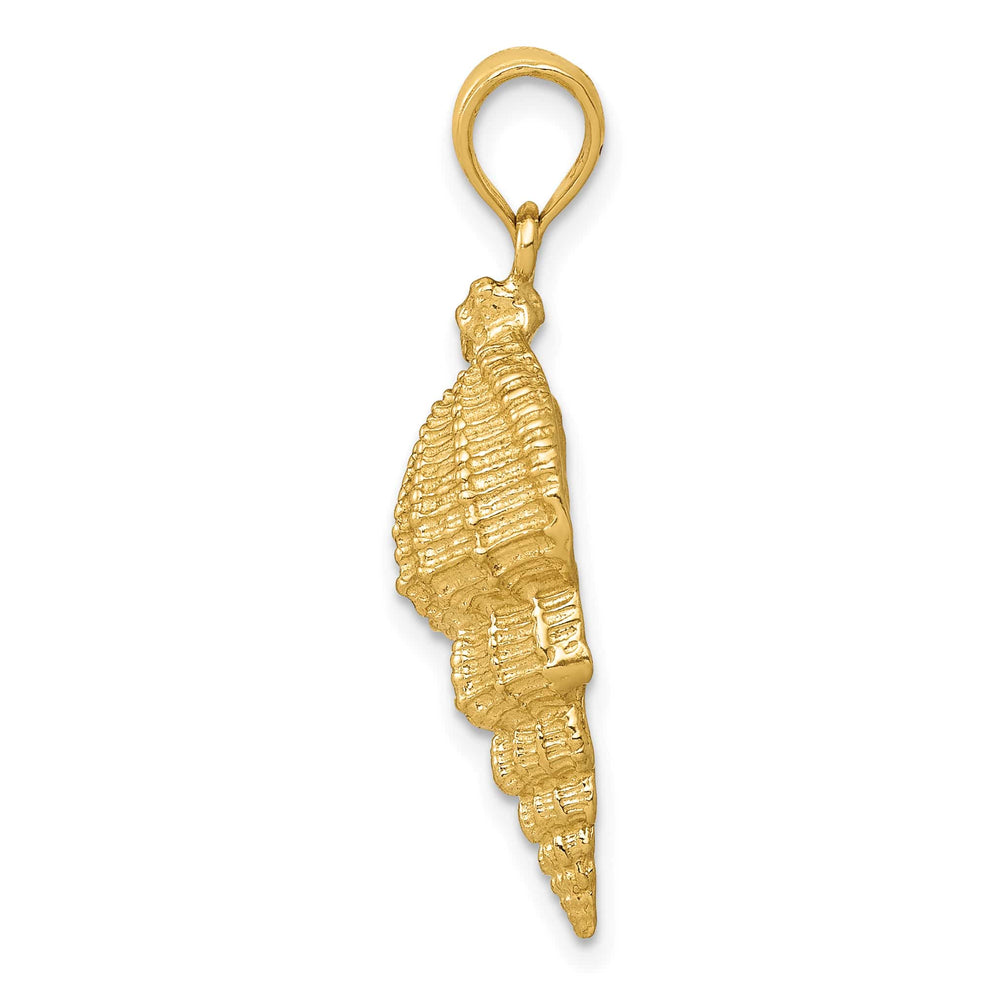 10K Yellow Gold Conch Shell Pendant, 30mm